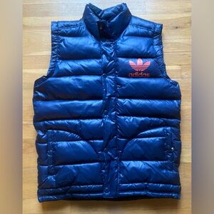 Adidas Navy Puffer Jacket with Red Logo